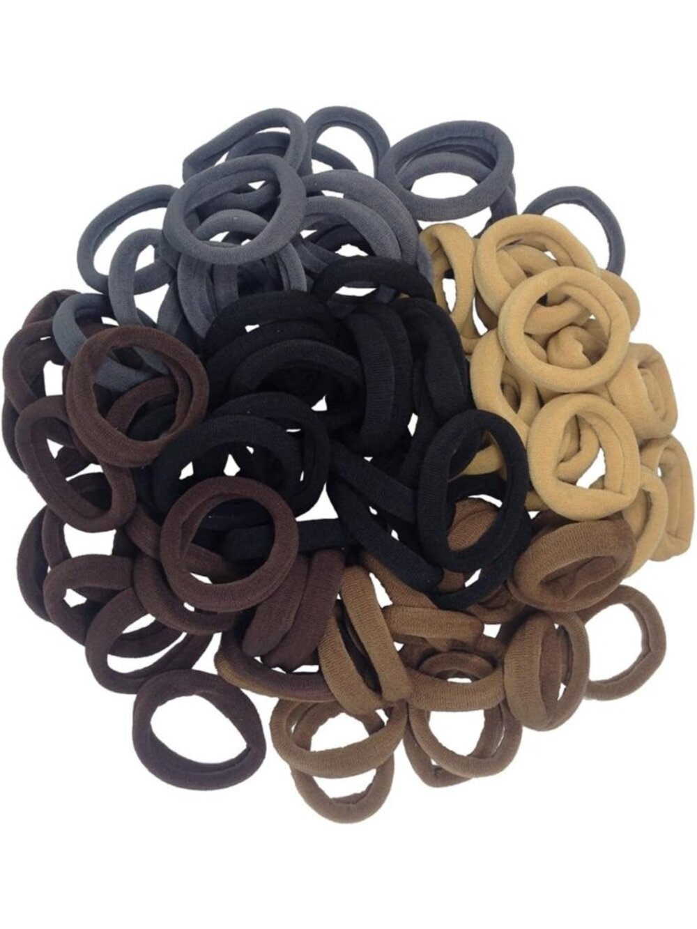 Seamless Hair Ties for Thick Hair - 100PCS Cotton Ponytail Holders & Scrunchies